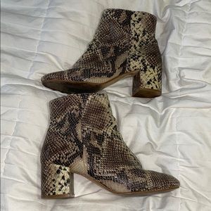 Urban outfitters snake skin bootie